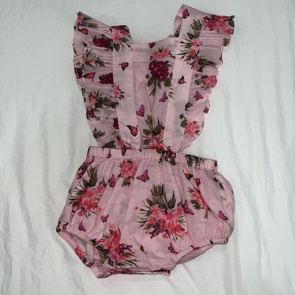 NWOT LOVESHACKFANCY BABY CANTARA PINAFORE - ROSEMARY MAUVE 6-12M - Picture 1 of 10